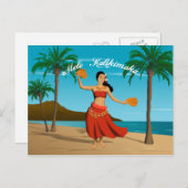 Hawaiian Vintag Mele Kalikimaka individuell anpass Postkarte (Vorne/Hinten)