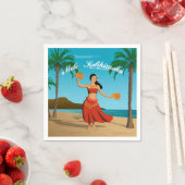 Hawaiian Vintag Mele Kalikimaka Postcard Serviette (Beispiel)