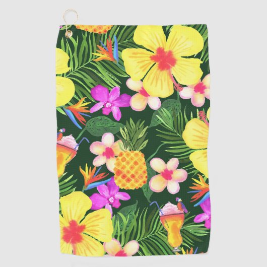 Hawaiian Watercolor Golf Towel Golfhandtuch (Vorderseite)