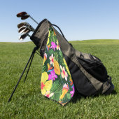 Hawaiian Watercolor Golf Towel Golfhandtuch (Gras)