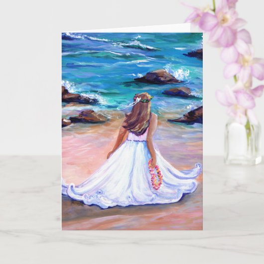 Hawaiian Wedding Aloha Grußkarte Karte (Orchidee)