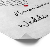 Hawaiian Wedding Song Gray Heart Song Lyric Print Poster (Ecke)