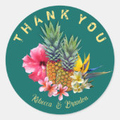 Hawaiian Wedding Vielen Dank Black Runder Aufkleber (Vorderseite)