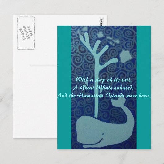 Hawaiian Whale Postkarte (Vorne/Hinten)
