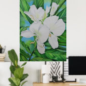 Hawaiian White Ginger Poster (Heimbüro)