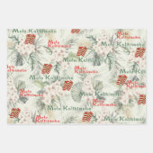 Hawaiian White Orchid Mele Kalikimaka Geschenkwrap Geschenkpapier Set (Vorderseite 3)