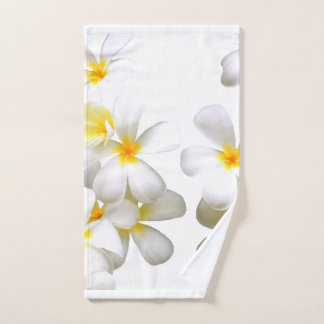 Hawaiian white plumeria flower handtuch