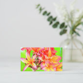 Hawaiian white plumeria flower pink visitenkarte (Stehend Vorderseite)