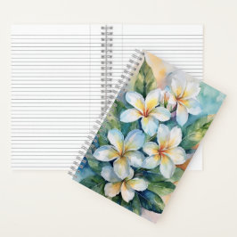 Hawaiian White Plumeria Notebook Notizblock