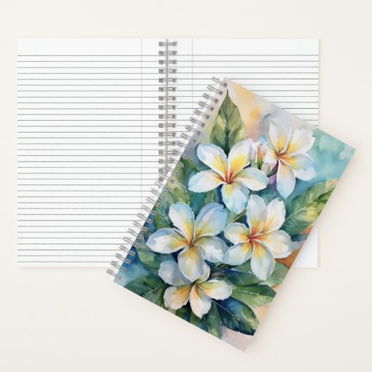 Hawaiian White Plumeria Notebook Notizblock (Innen)