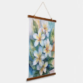 Hawaiian White Plumeria Wandteppich Mit Holzrahmen (Gewinkelt)