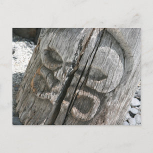 Hawaiian Wooden Tiki Postkarte