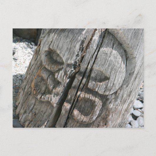 Hawaiian Wooden Tiki Postkarte (Vorderseite)