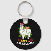 Hawaiian Xmas Llama Lights Mele Kalikimaka Llama C Schlüsselanhänger (Vorderseite)