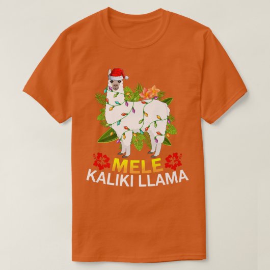 Hawaiian Xmas Llama Lights Mele Kalikimaka Llama C T-Shirt (Design vorne)