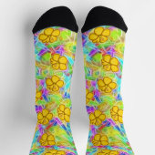 Hawaiian Yellow Flowers Socken (Oben)