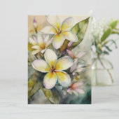Hawaiian Yellow Plumeria Feiertagskarte (Stehend Vorderseite)
