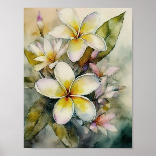 Hawaiian Yellow Plumeria Poster (Vorne)