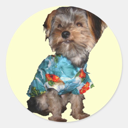 Hawaiian Yorkie Sticker (Vorderseite)