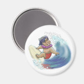 Hawaiianer Surfer Magnet (Vorderseite/Rückseite)