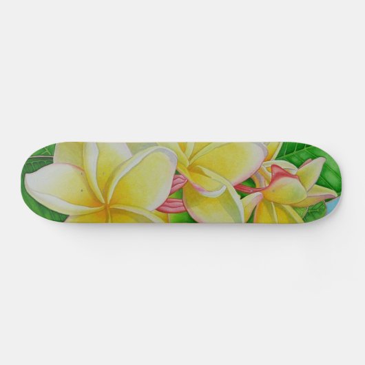 HawaiianerAloha Plumeria Skateboard (Horizontal)