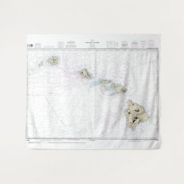 Hawaiianinseln — nautische Übersicht 1904 Wandteppich