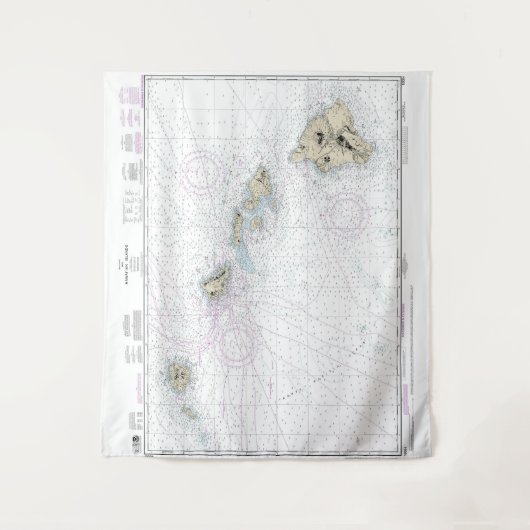 Hawaiianinseln — nautische Übersicht 1904 Wandteppich (Vorderseite)