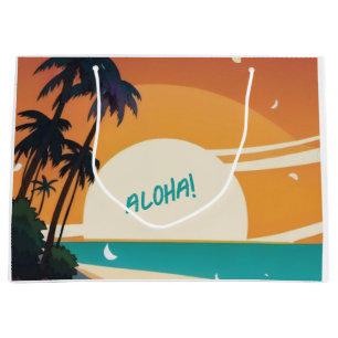 Hawaiianisch/Aloha/Tropischer Strand Große Geschenktüte