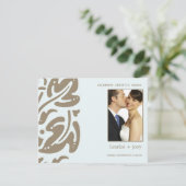 Hawaiianisch - Datum speichern - Blau Save The Date (Stehend Vorderseite)