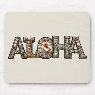 Hawaiianisch Polynesisch Aloha Bamboo Look Mousepad