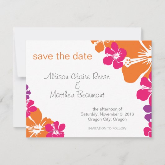 Hawaiianisch Save the Date (Vorderseite)