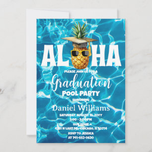 Hawaiianische Abschluss-Poolparty Einladung