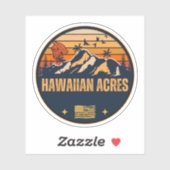 Hawaiianische Acres, Hawaii Aufkleber (Blatt)