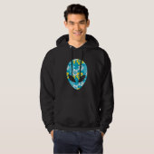 Hawaiianische Alien Head - Funny Alien Hoodie (Vorne ganz)