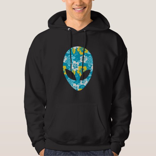 Hawaiianische Alien Head - Funny Alien Hoodie (Vorderseite)