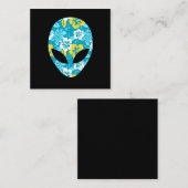 Hawaiianische Alien Head - Funny Alien Quadratische Visitenkarte (Vorne/Hinten)