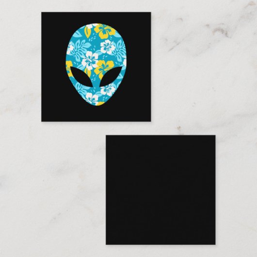 Hawaiianische Alien Head - Funny Alien Quadratische Visitenkarte (Vorne/Hinten)