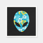 Hawaiianische Alien Head - Funny Alien Serviette (Vorderseite)