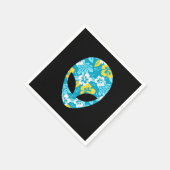 Hawaiianische Alien Head - Funny Alien Serviette (Ecke)