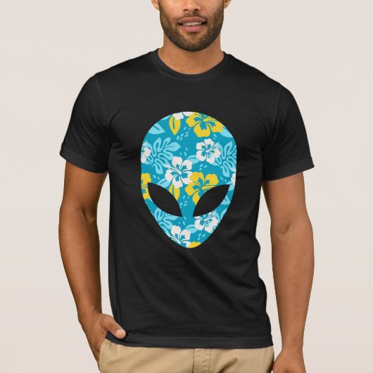 Hawaiianische Alien Head - Funny Alien T-Shirt (Vorderseite)