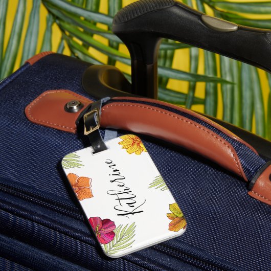 Hawaiianische Aloha-Blume Gepäckanhänger (Vorderseite Insitu 1)