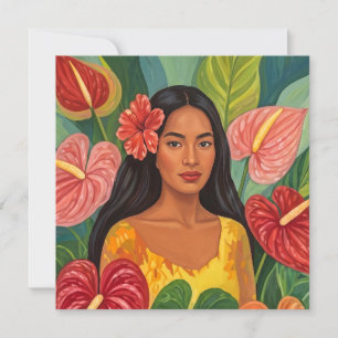 Hawaiianische Aloha-Kunstkarte mit leerer Rückseit