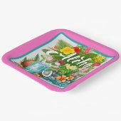 Hawaiianische Aloha Pappteller (Gewinkelt)