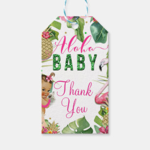 Hawaiianische Aloha Tropische Baby Mädchen Vintage Geschenkanhänger
