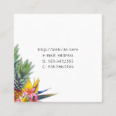 Hawaiianische Ananas Blume Square Business Cards Quadratische Visitenkarte (Rückseite)