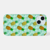 Hawaiianische Ananas Light Blue iPhone 15 Hülle (Rückseite (Horizontal))