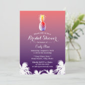 Hawaiianische Ananas & Palmen Brautparty Einladung (Stehend Vorderseite)