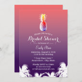 Hawaiianische Ananas & Palmen Brautparty Einladung (Vorne/Hinten)