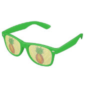 Hawaiianische Ananas Tropical Island Fruit Hawaii Partybrille (Schrägansicht)