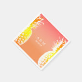 Hawaiianische Ananas Tropische Hochzeit Serviette (Ecke)